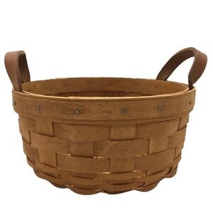 Longaberger‎ Button Basket  1993 with leather handle